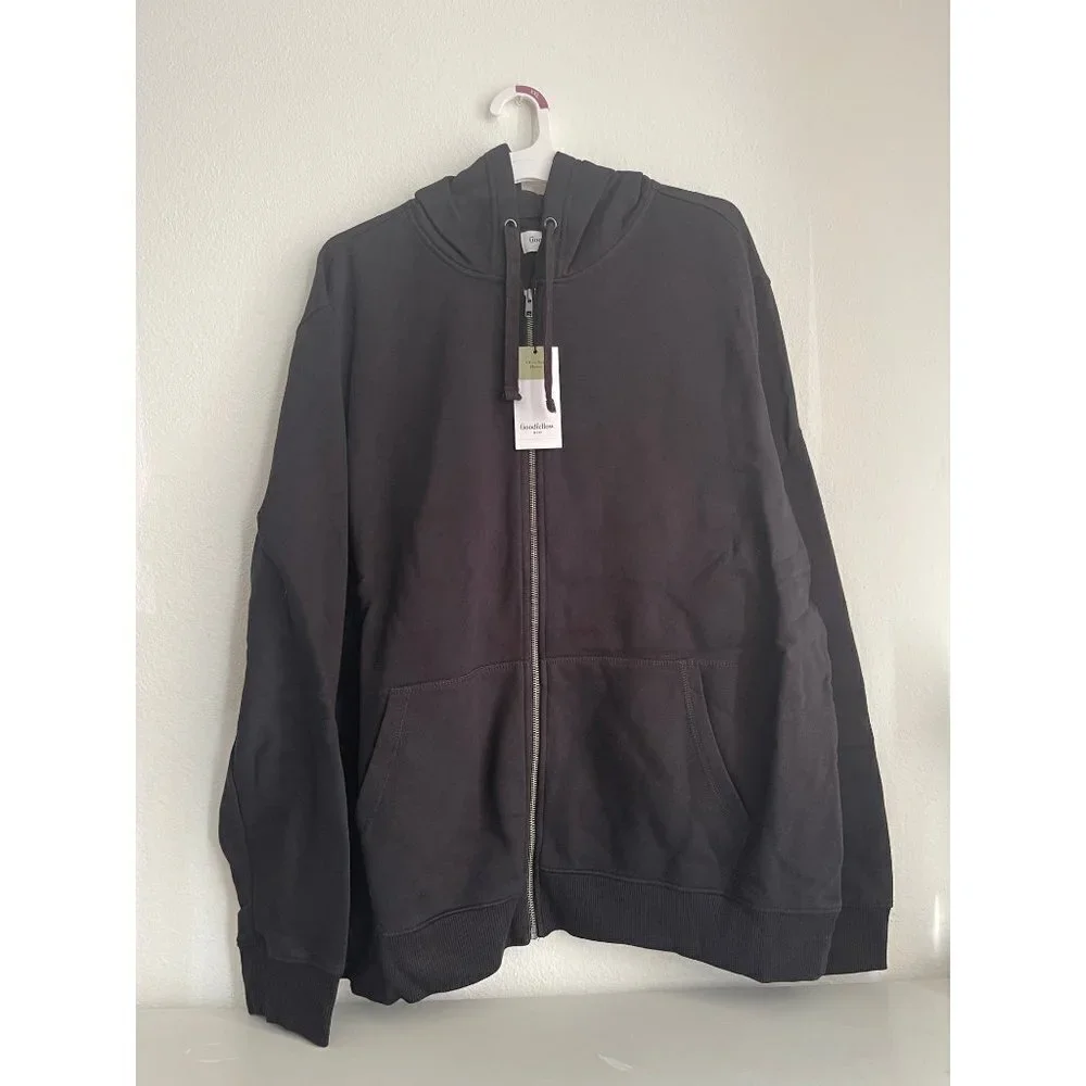 NWT GOODFELLOW & CO black zip up hoodie